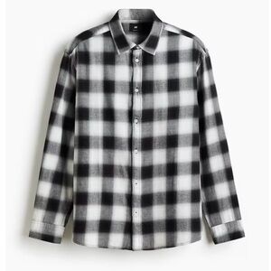 H&M Black and White Checkered Casual Shirt
